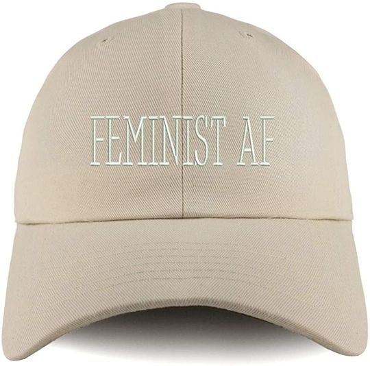 Trendy Apparel Shop Feminist AF Embroidered Low Profile Soft Cotton Dad Hat Cap
