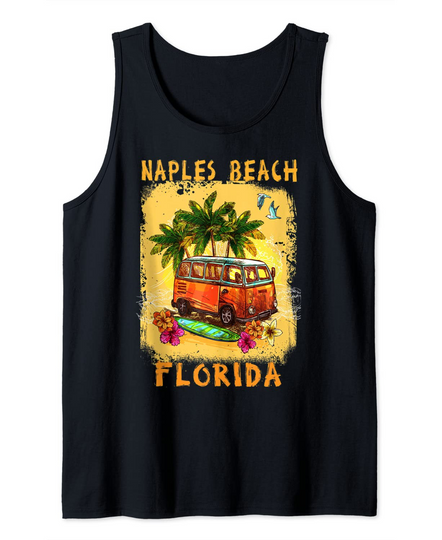 Vintage Retro Summer Family Vacation Naples Beach Florida Tank Top