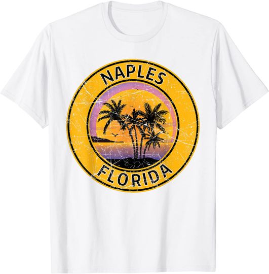 Vintage Naples Florida Retro 70s 80s Tropical Beach Souvenir T Shirt