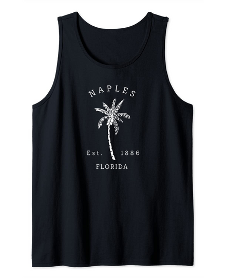 Retro Cool Original Naples Florida Beach Palm Tree Tank Top
