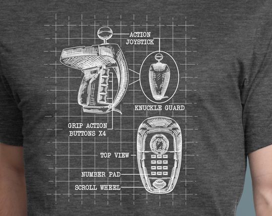 Colecovision Super Action Controller Blueprint Concept T-Shirt - Retro Video Game Shirt