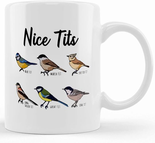 Nice Tits Nice Tits Ceramic Novelty Coffee Mug Birdwatcher Birding