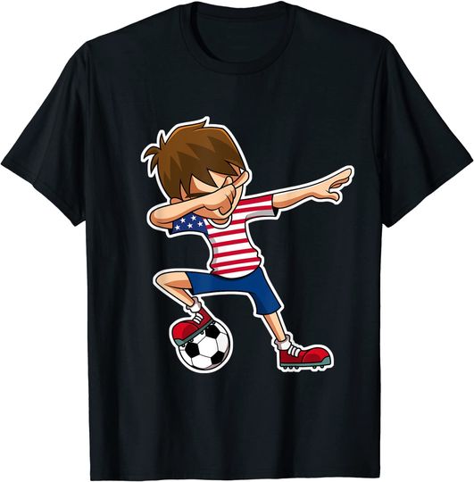 Dabbing Soccer Boy USA Shirt United States T Shirt