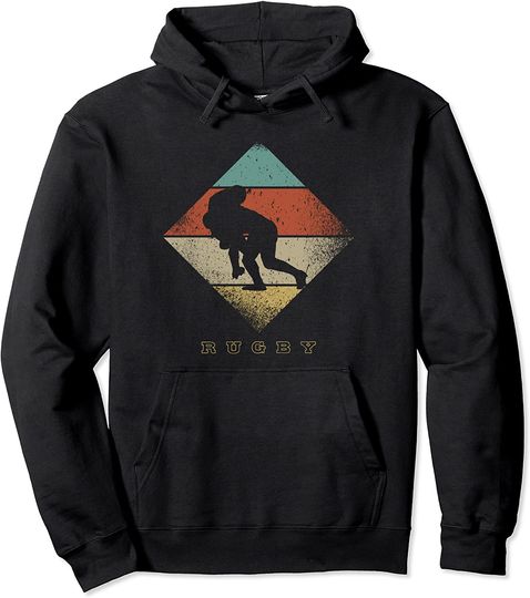 Retro Rugby Tackle 1960's 1970's Style Rugby Pullover Hoodie