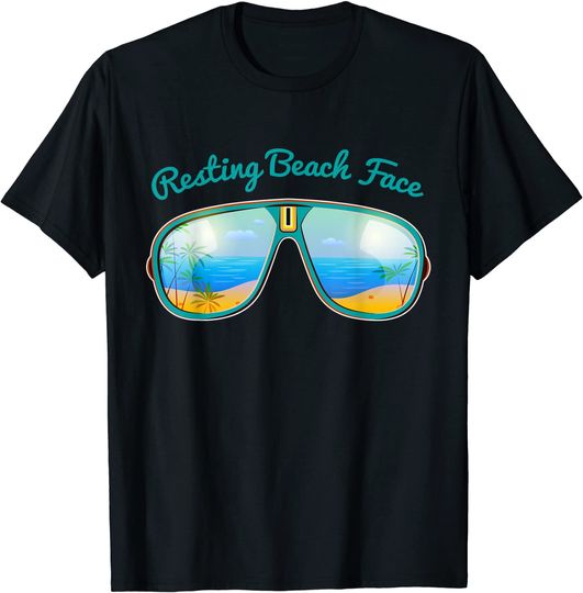 Resting Beach Face T-shirt Swimming Goggles