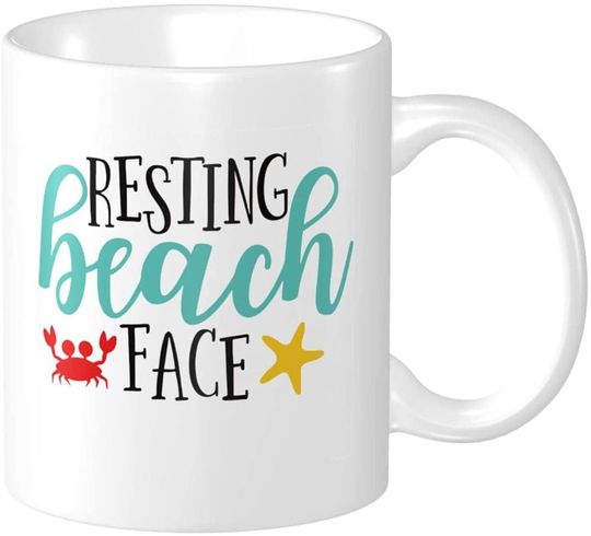 Resting Beach Face Ceramic Novelty Coffee Tea Mug