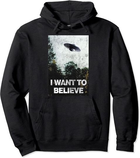 I Want to Believe Area 51 UFO Alien Abduction Pullover Hoodie