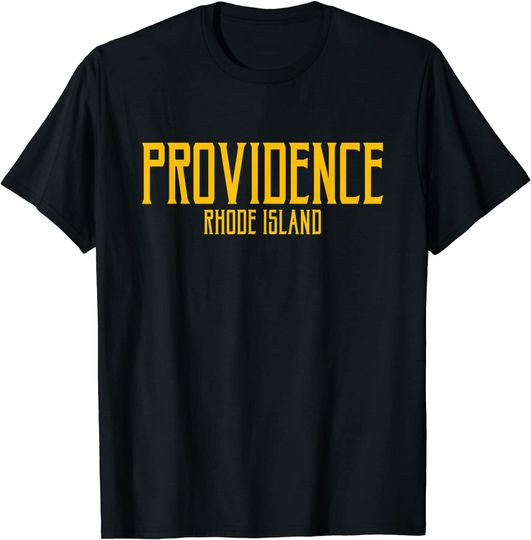 Providence Rhode Island RI Vintage Text Amber Print T-Shirt