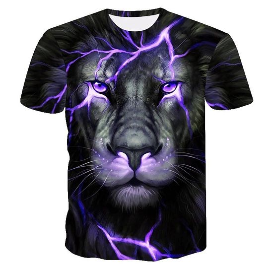 Lion Animal Tee T-shirt 3D Print Graphic Summer Shirt