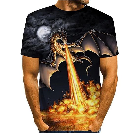 T shirt 3D Print Dragon Graphic Prints