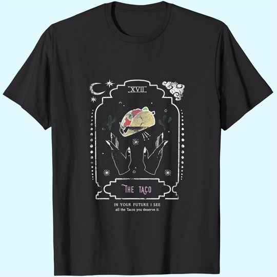 The Taco Tarot Reading Card Crescent Moon T-Shirt