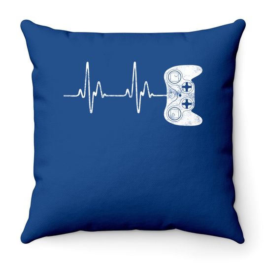 Gamer Heartbeat Throw Pillow Video Game Lover Gift Throw Pillow Throw Pillow