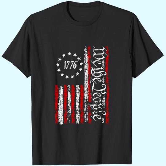 Patriotic Vintage USA Flag 1776 T-Shirts