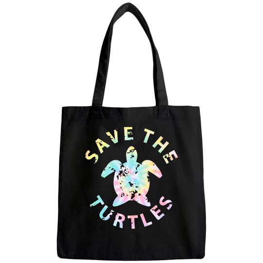 Save The Turtles Tie Dye Tote Bag