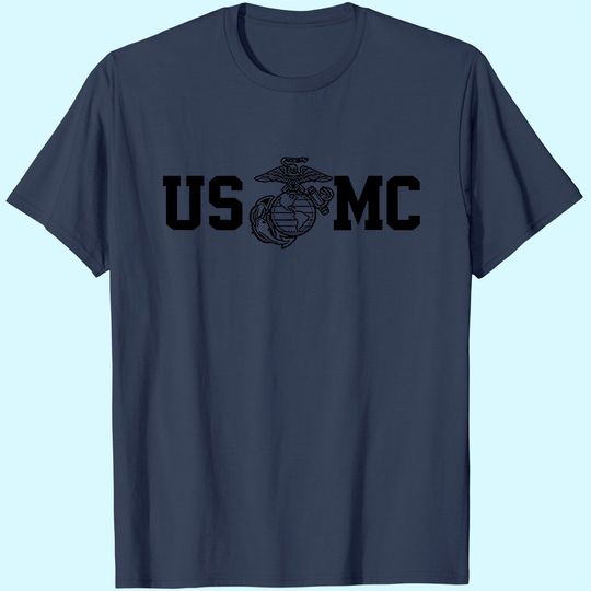 Marine Corps Bull Dog Front and Back USMC Men's Military T-Shirt