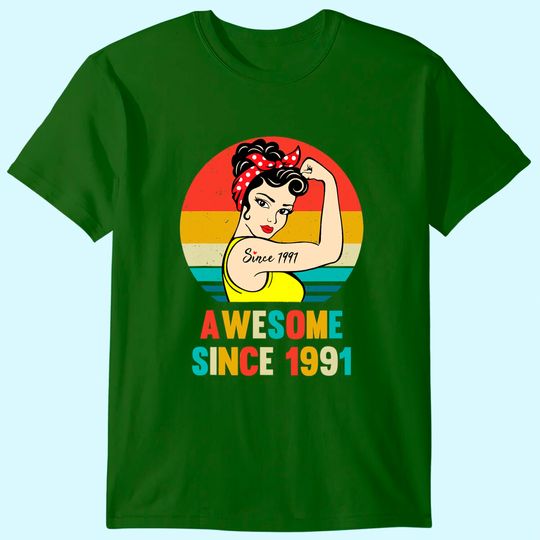 Vintage 30th Birthday 1991 Women Gift for 30 Year Old Woman T Shirt