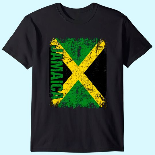 Jamaican Flag Vintage Distressed T Shirt