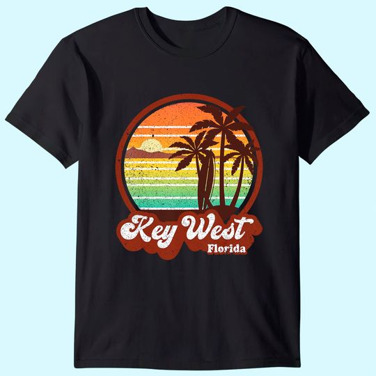 Key West Souvenirs Florida Vintage Surf Surfing Retro 70s T Shirt