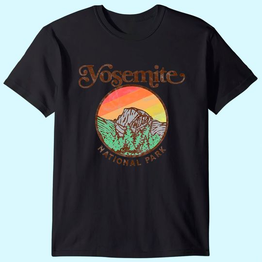 Yosemite National Park Vintage Style Retro 80s Graphic Premium T Shirt