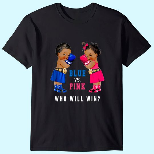 Blue vs Pink Ethnic Boxing Babies Gender Reveal T-Shirts