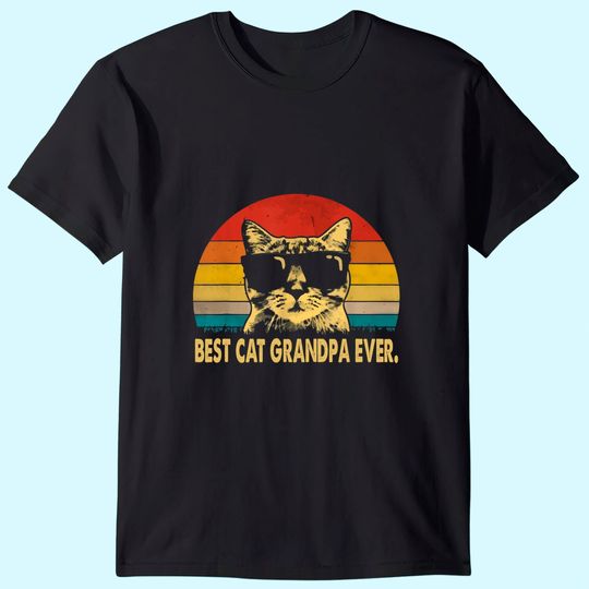 Best cat grandpa ever vintage t shirt father's day tee T-Shirt