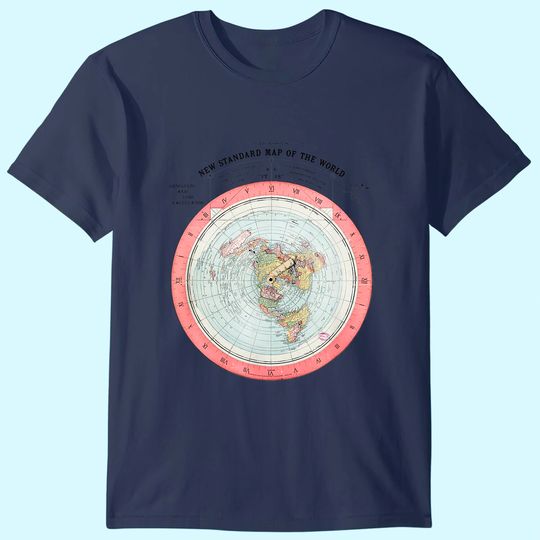 Flat Earth Theory World Map - Funny Conspiracy Theory Shirt T-Shirt