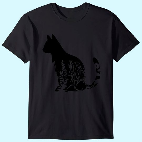 Cat Shirt, Cat Shirt, Floral Cat Shirt, Cat Lover T-Shirt