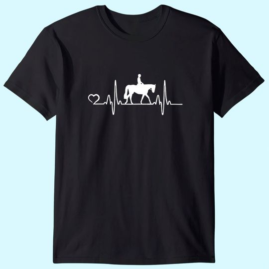 Horse Heartbeat Dressage Gift For Women and Girls Graphic T-Shirt