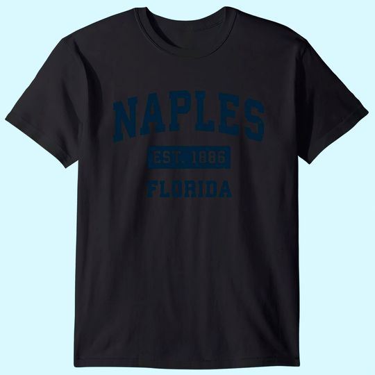 Naples Florida FL Vintage Sports Design Navy Print T Shirts