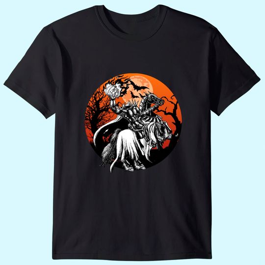 Headless Knight Shirt Headless Flaming Pumpkin Halloween T-Shirt