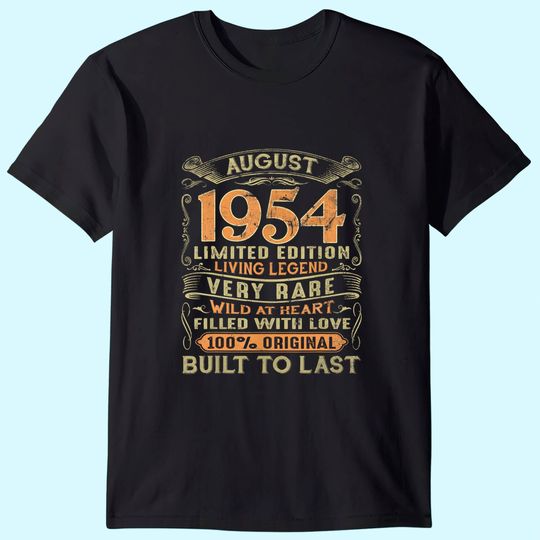 Vintage 65 Years Old August 1954 T Shirt