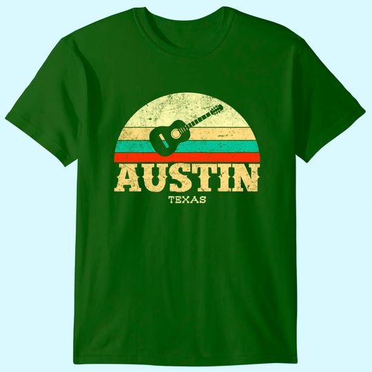 Retro Austin Texas Guitar T Shirt