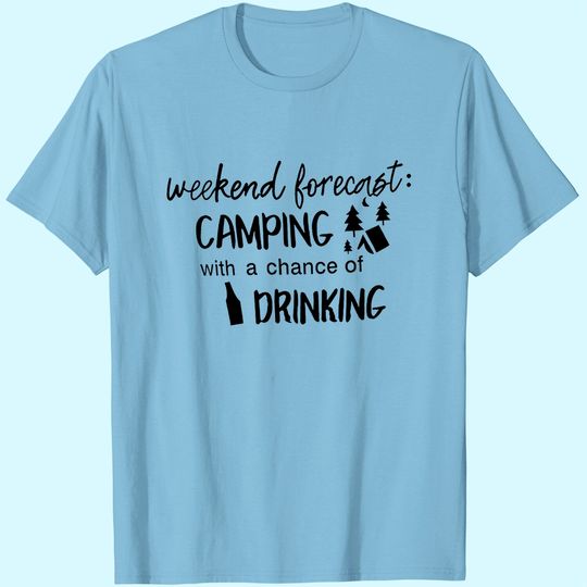 Camping Shirts For Women Camping Funny Letter Printed T-shirt Summer V Neck