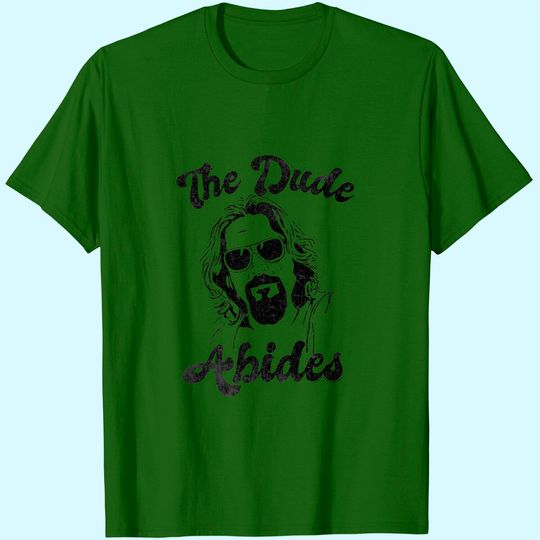 American Classics The Big Lebowski 90s Movie The Dude Abides Adult Short Sleeve T-Shirt Graphic Tee