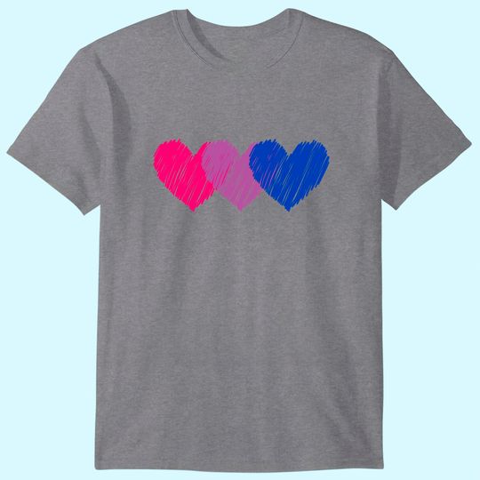 Bisexual Flag Hearts Love Shirt LGBT Bi Pride T-Shirt