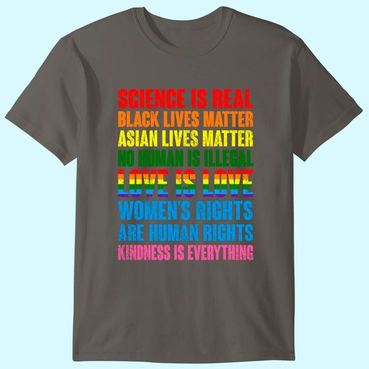 Stop Hate Asian Men's T Shirt Science Is Real Black Lives Matter