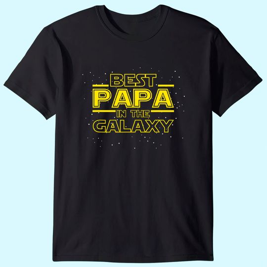 Mens T Shirt Best Papa In The Galaxy