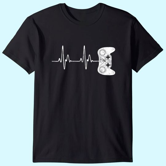 Gamer Heartbeat T-Shirt Video Game Lover Gift Shirt T-Shirt