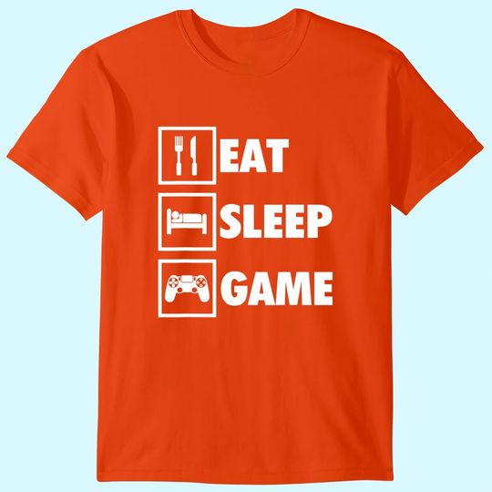 Eat Sleep Game Funny Gamer T-Shirt For Video Game Players