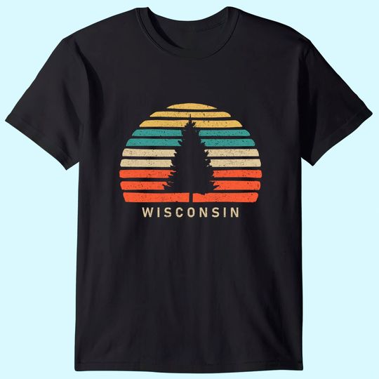 Retro Sunset Wisconsin T Shirt