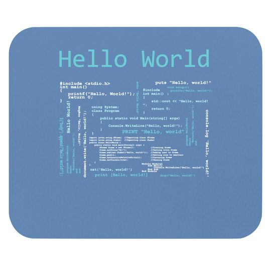 Hello World Computer Programming Languages Mouse Pad