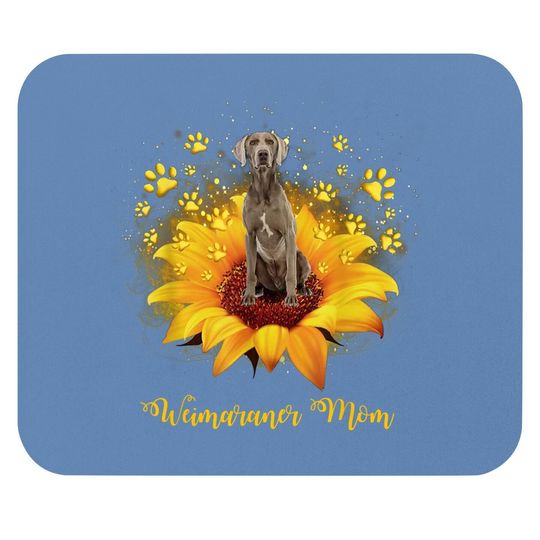 Weimaraner Mom Sunflower With Dog Paw Mouse Pad