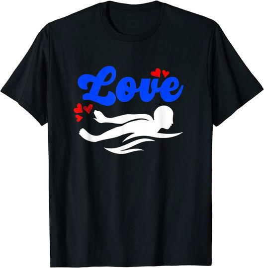 Swimming Love Art - Swim Team Lover - Swimmer Hearts T-Shirt