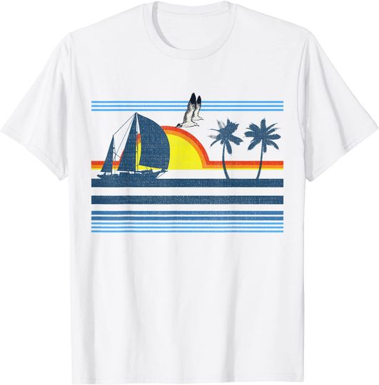 Retro Palm Tree Shirt - Tropical Beach Vintage Style 70s 80s T-Shirt
