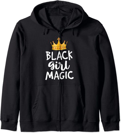 Black Girl Magic Shirts for Women Girls Kids African Queen Zip Hoodie