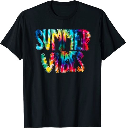 Summer Vibes Tie Dye Summer Vacation Funny Summer Gifts T-Shirt