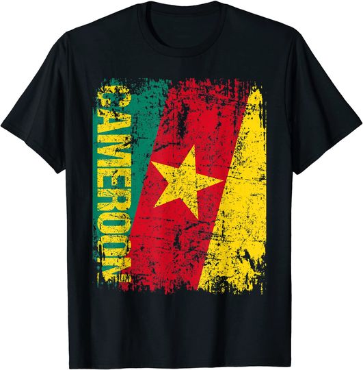 Cameroon Flag Vintage Distressed T Shirt