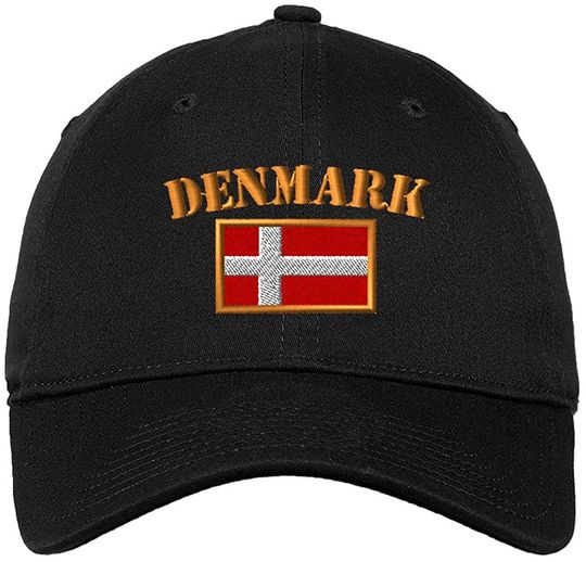 Speedy Pros Denmark Flag Embroidered Unisex Adult Flat Solid Buckle Hat