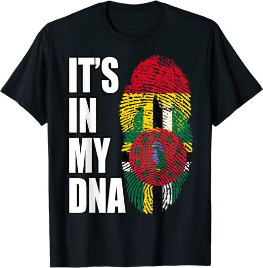 Dominica And Ghanaian Mix DNA Flag Heritage T-Shirt