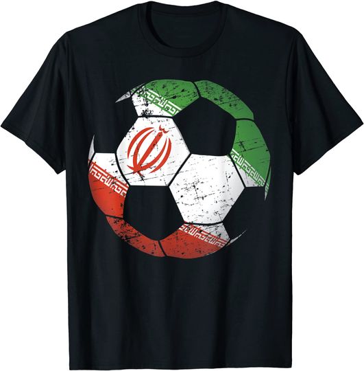 Iran Soccer Ball Flag Jersey T Shirt